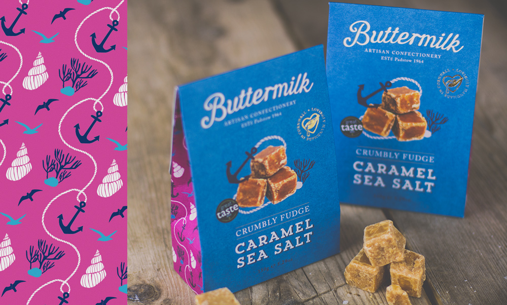 Buttermilk Confectionery Caramel Sea salt Fudge Packaging Design