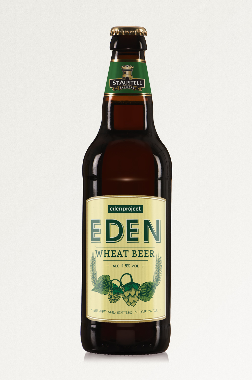 EDEN IPA, St Austell Brewery, wheat beer bottle label design