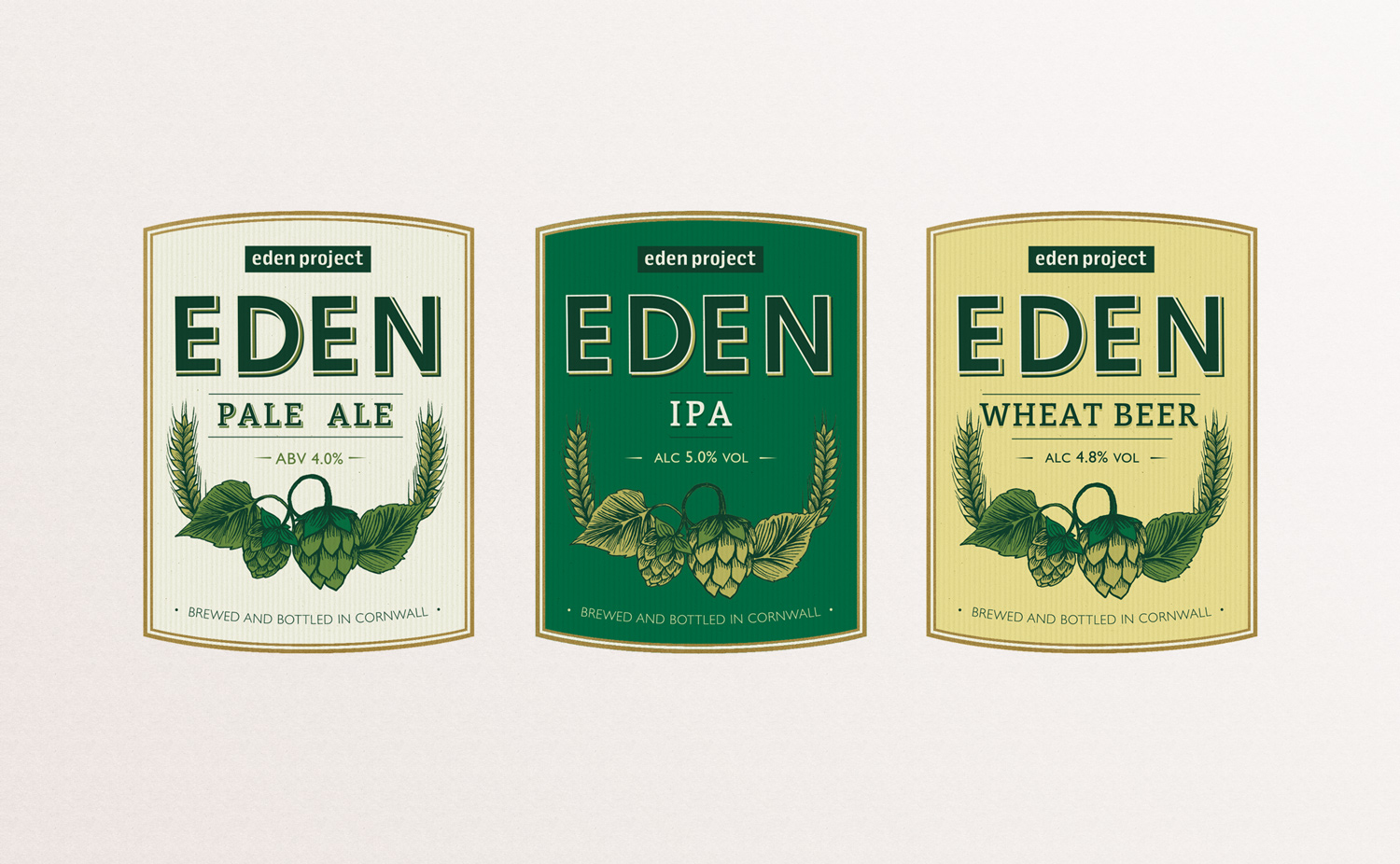 Eden pale ale, ipa, wheat beer label, beer label design