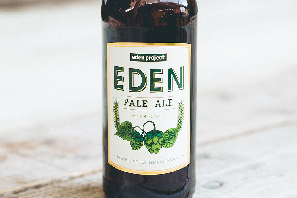 Eden project Pale Ale bottle label design