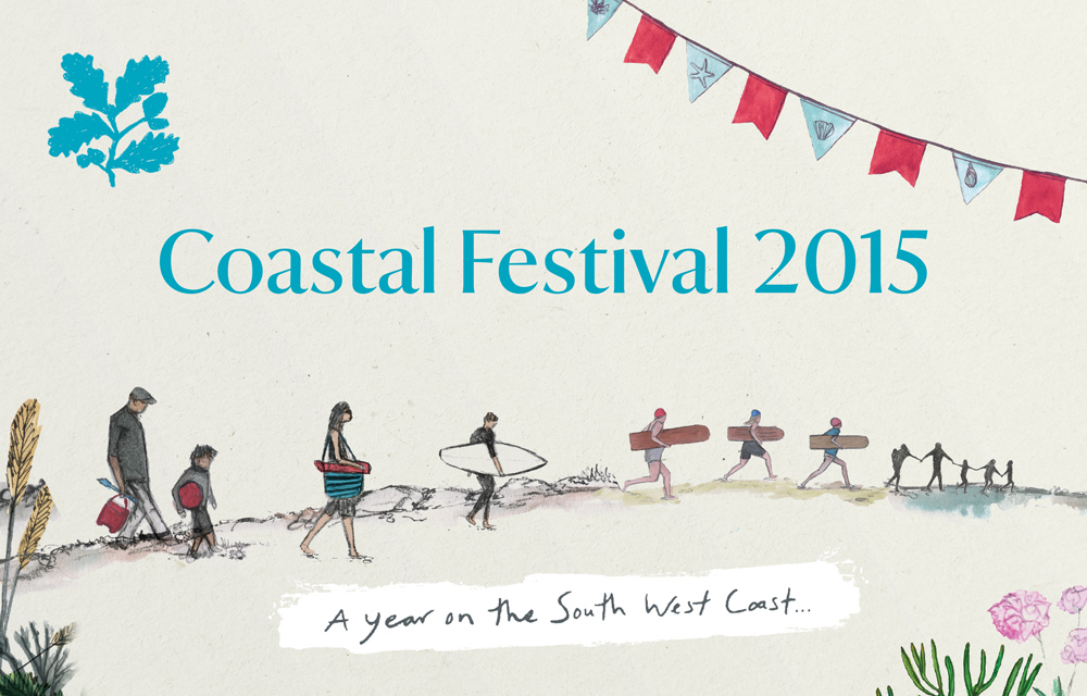 Coastal Festival National Trust Illustration of people walking down to the sea