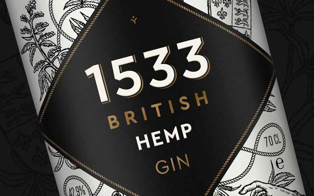 1533 British Hemp Gin Label Design